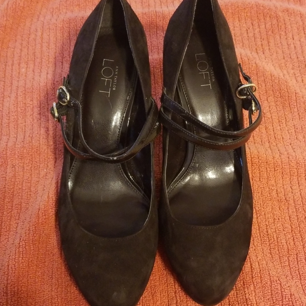Ann Taylor Loft  brown velvet high heels